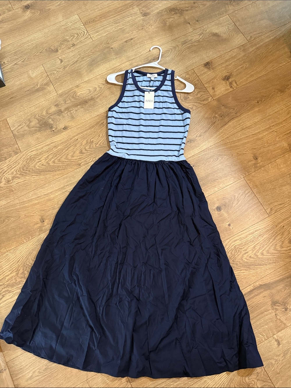 AVARA - Jillian Dress- Light Blue and Navy - NWT